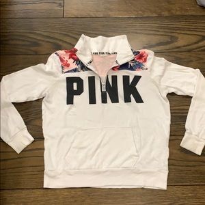 Victoria Secret Pink white 1/4 zip